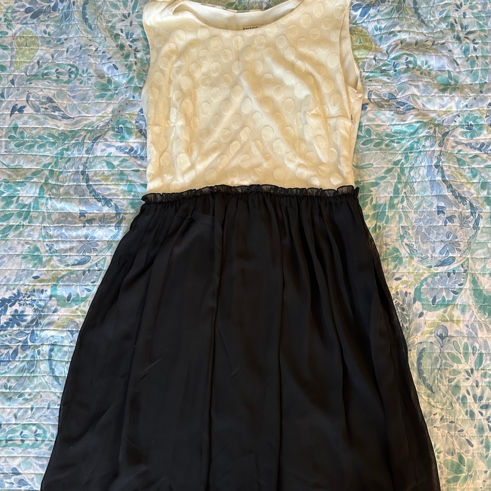 Endfocus Elegant Dress in Cream and Black